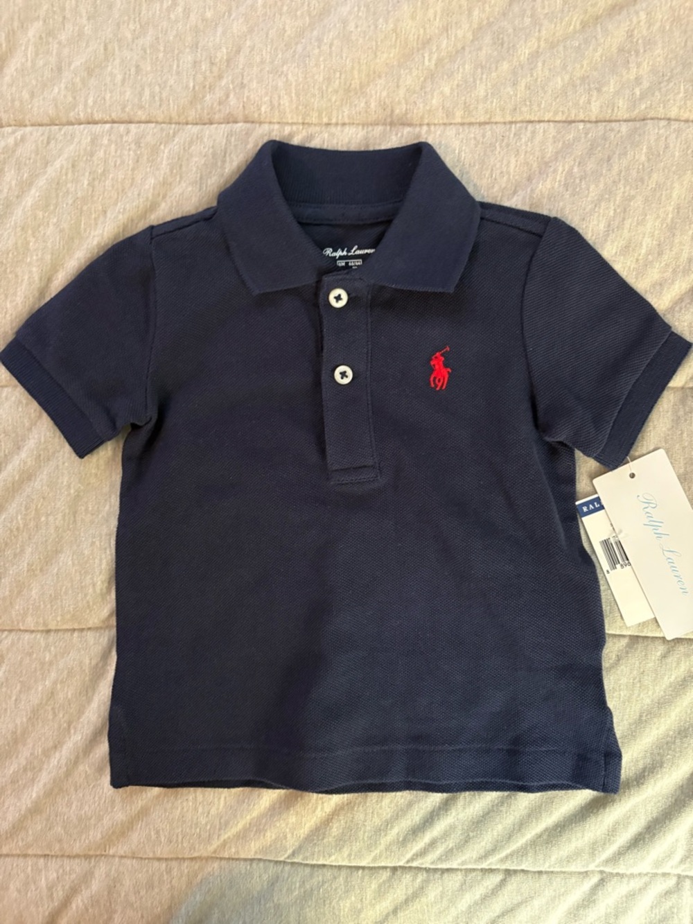 Ralph Lauren Navy Polo with Red Pony Embroidery - Kids